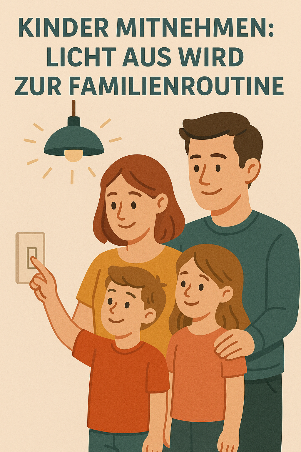 Strom sparen im Alltag – Kind schaltet das Licht aus.