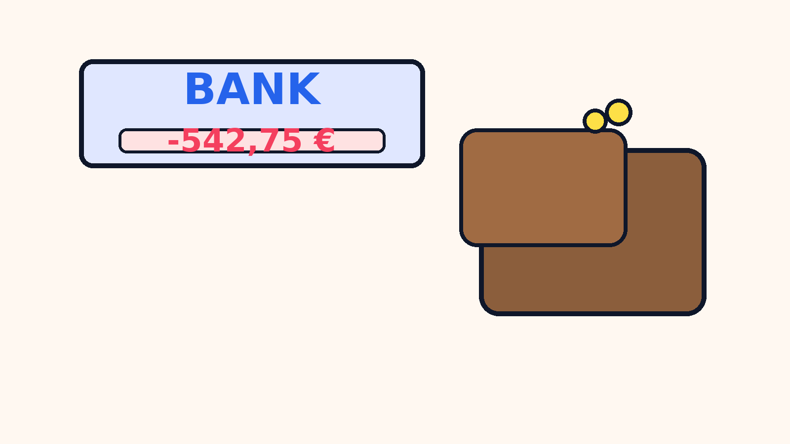 Leeres Portemonnaie und negativer Kontostand – Einstieg ins Thema Sparen