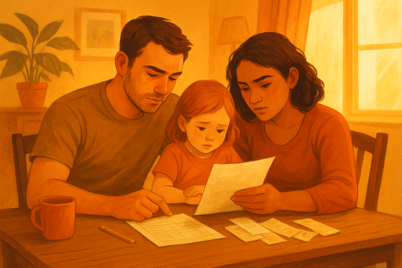 Konsumverhalten verstehen – Familie reflektiert Ausgaben und plant bewussten Konsum