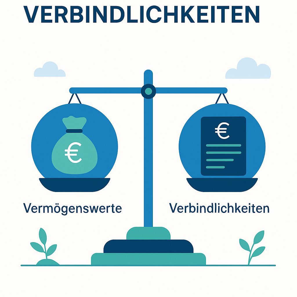 Service & Downloads: Vermögenswerte vs. Verbindlichkeiten – Waage als Illustration